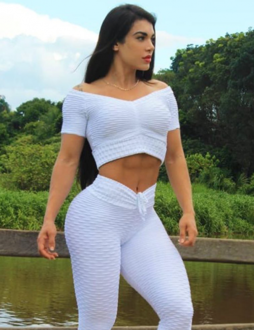 Brazilian white anti cellulite leggings 1