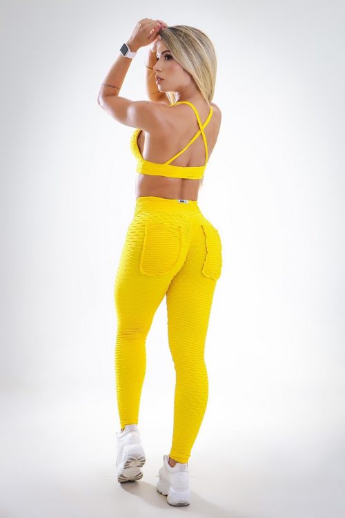 Yellow Brocade leggings 4